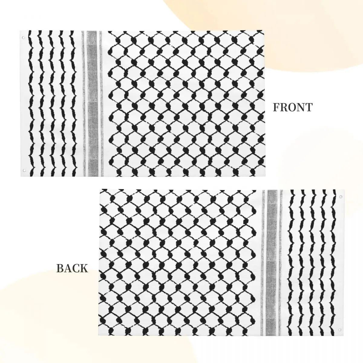 Palestinian Hatta Kufiya Folk Flag Banner Palestine Arabic Traditional Keffiyeh Design Decoration 2x3 3x5 4x6 5x8 FT Flags