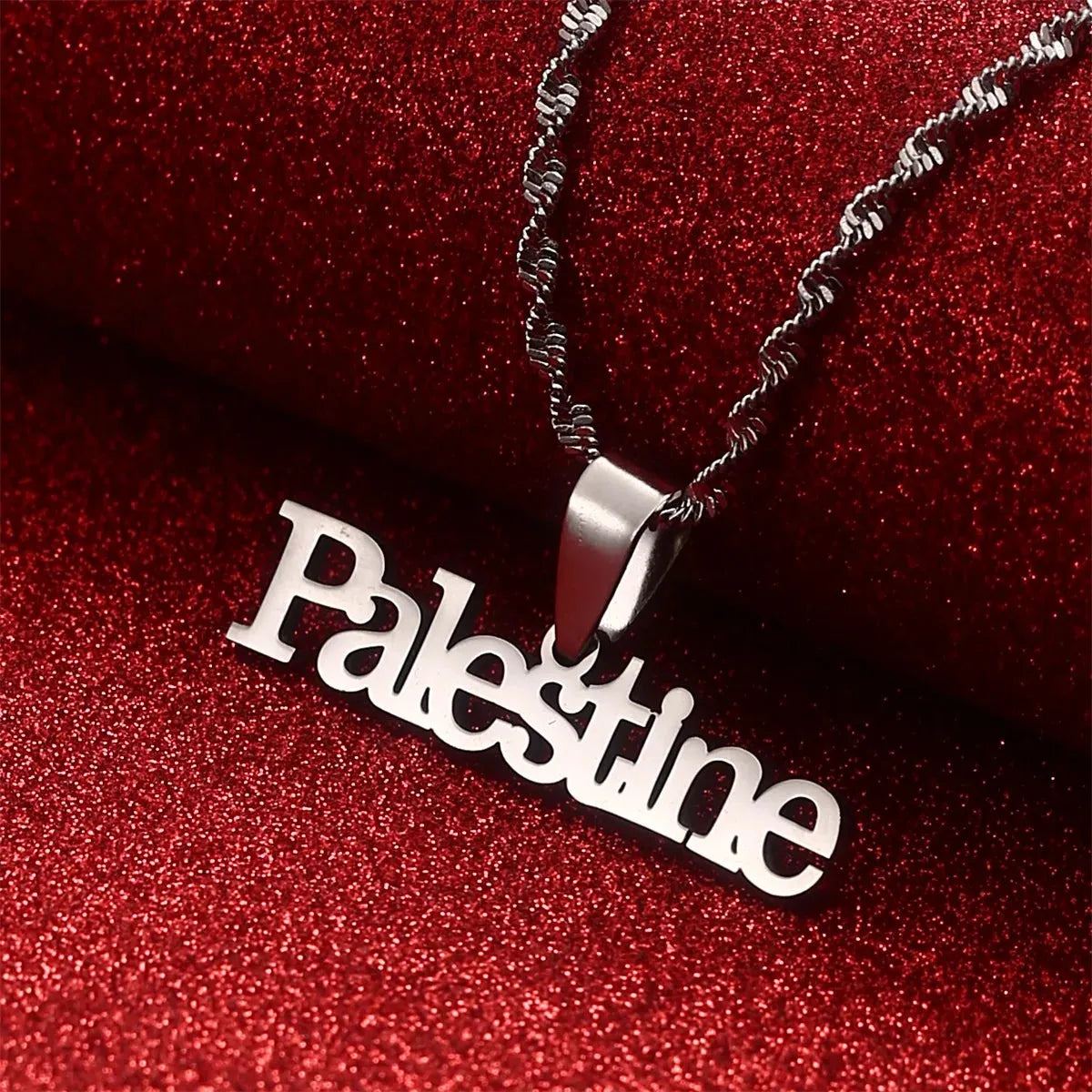 Stainless Steel Palestine Vintage Map Pendant Necklace For Men Women Arabic African