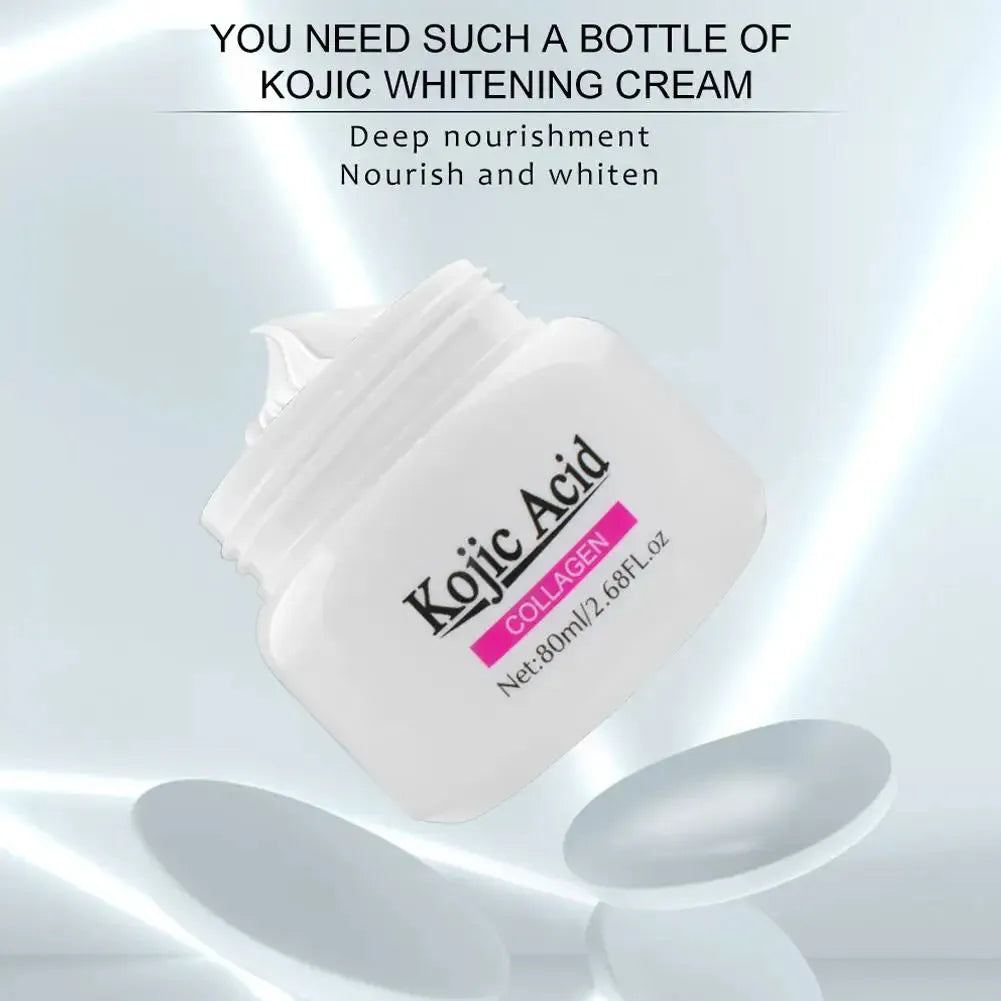 Collagen Kojic Acid Cream Facial Serum Moisturizing Nourish Damaged Bright Cream For Skin Care Repair Kojic Acid Face Cream 80ml