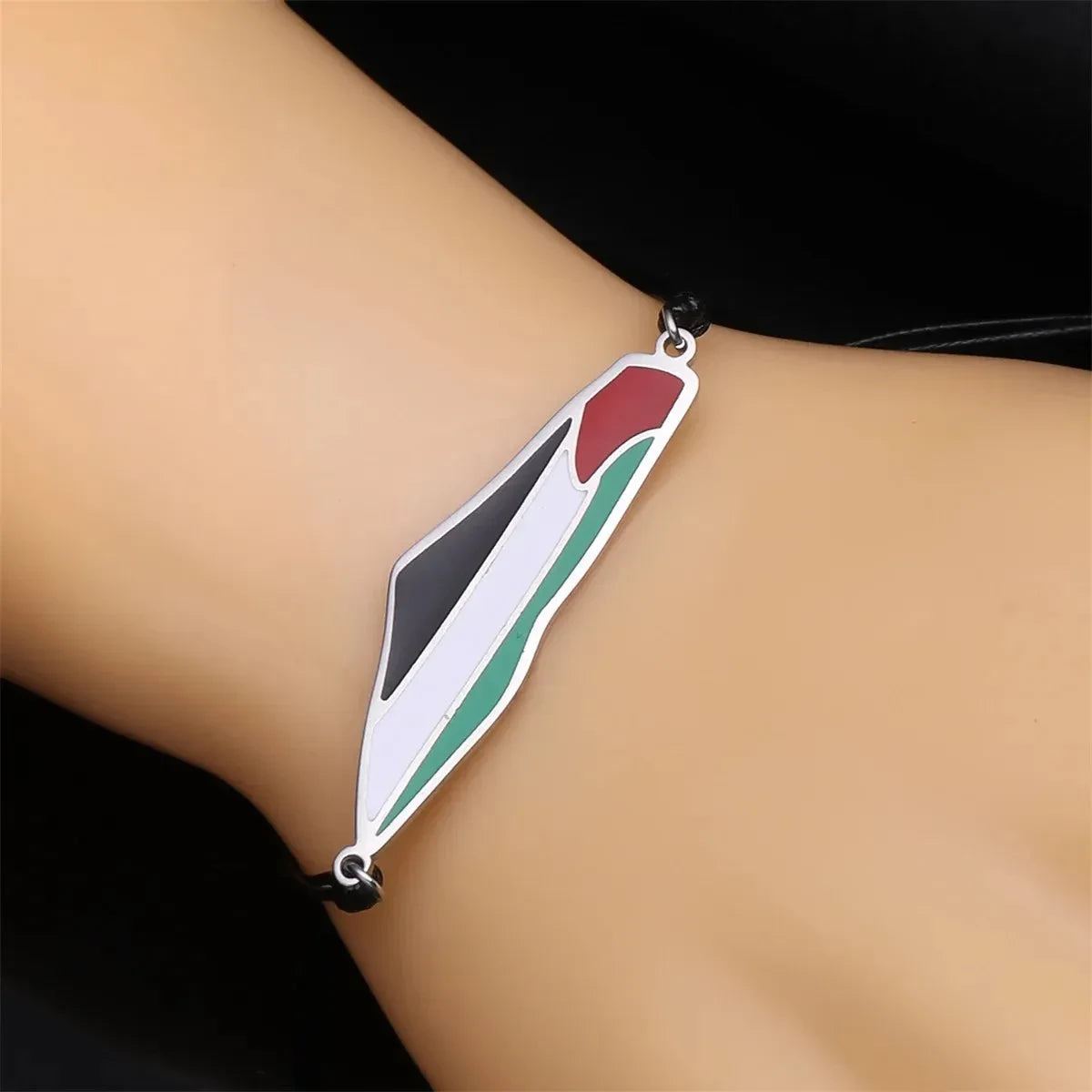 Palestine in Arabic Map With Flag Pendants Necklaces Keychain Bracelet Ring Jewelry Chains