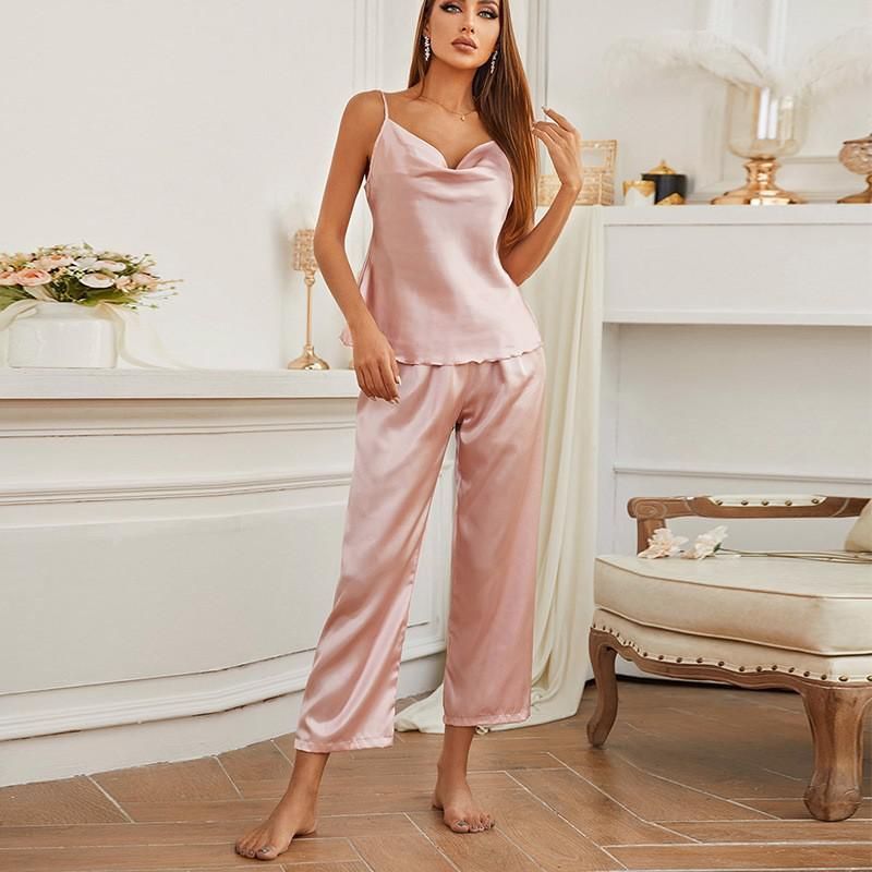 2PCS Pajamas Strap Top + Pants Sleep Set for WOMEN - Jointcorp