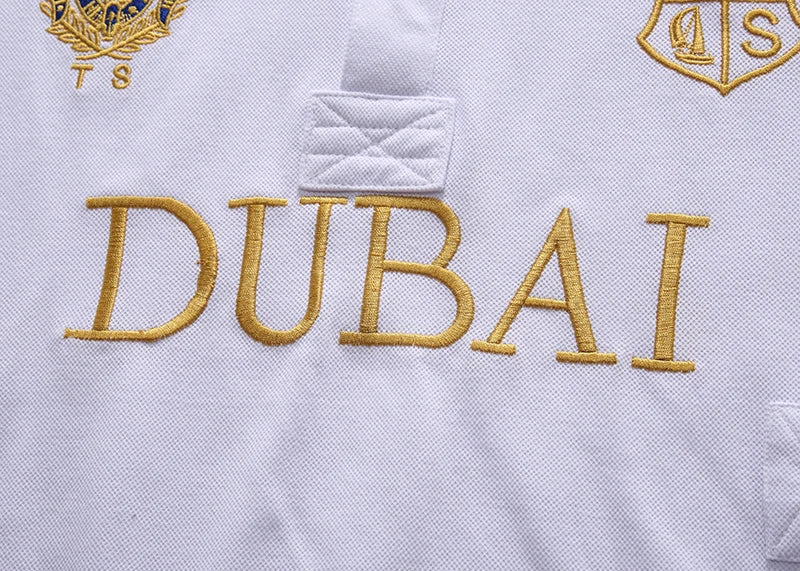 Men's polo shirt UAE Dubai short Royal casual sport party high-end cotton embroidery luxury contrast color original design
