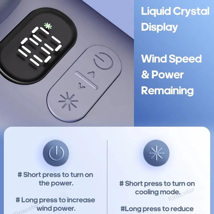 KINSCOTER Portable Handheld Turbo Fan 100 Wind Speeds Adjustable Mini Personal Fan Battery Operated Electric Eyelash Fan