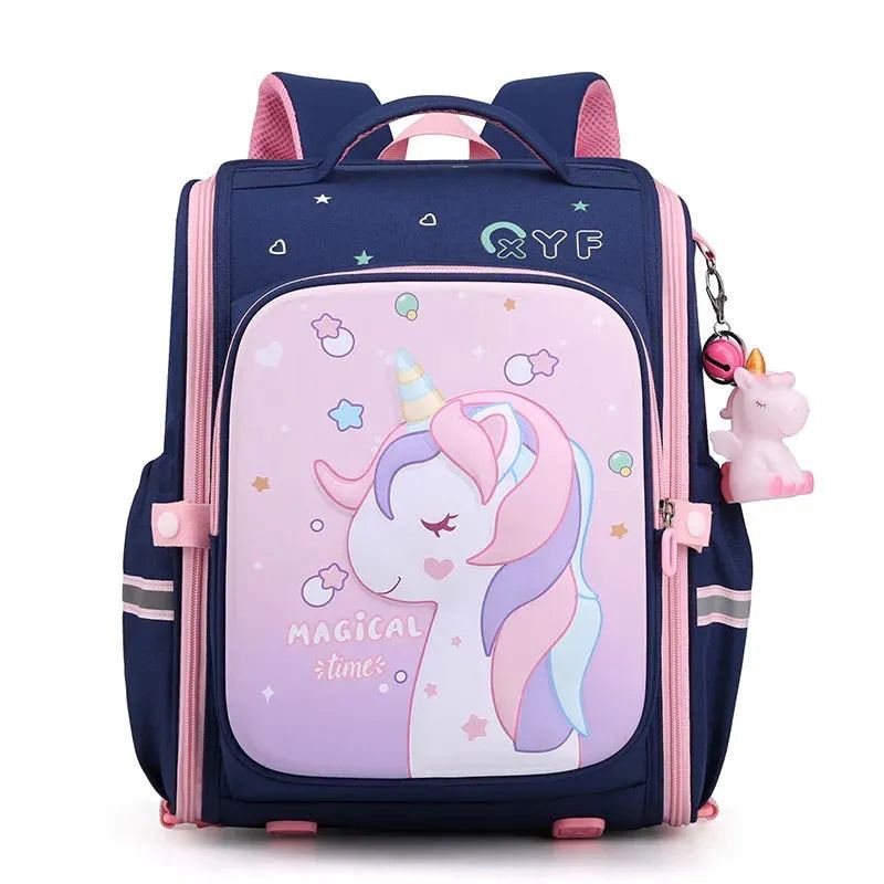 New Girl School Bags Child Pink Unicorn Printing Backpacks Kindergarten Student Cute Girls Children's Schoolbag Waterproof Kid