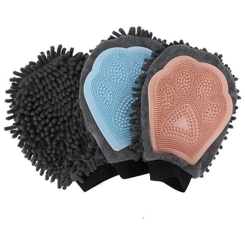 Pet Grooming Kit for Dog Cat Rabbit Fur 2 Sided Bathing Brush Cleaning Massage Glove De-Shedding De-Matting Pet Hair Removal - Jointcorp