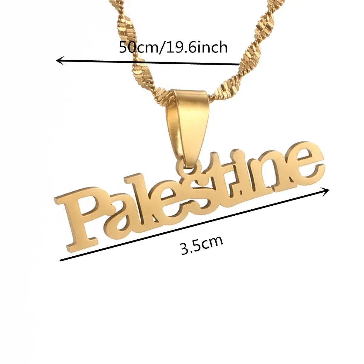 Stainless Steel Palestine Vintage Map Pendant Necklace For Men Women Arabic African