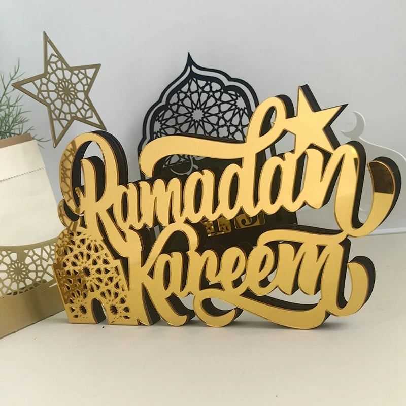 2025 Acrylic Ramadan Ornament Eid al-Fitr Decorations Moon Star Castle Shape Crafts Islamic Muslim Festive Decor Party Gift