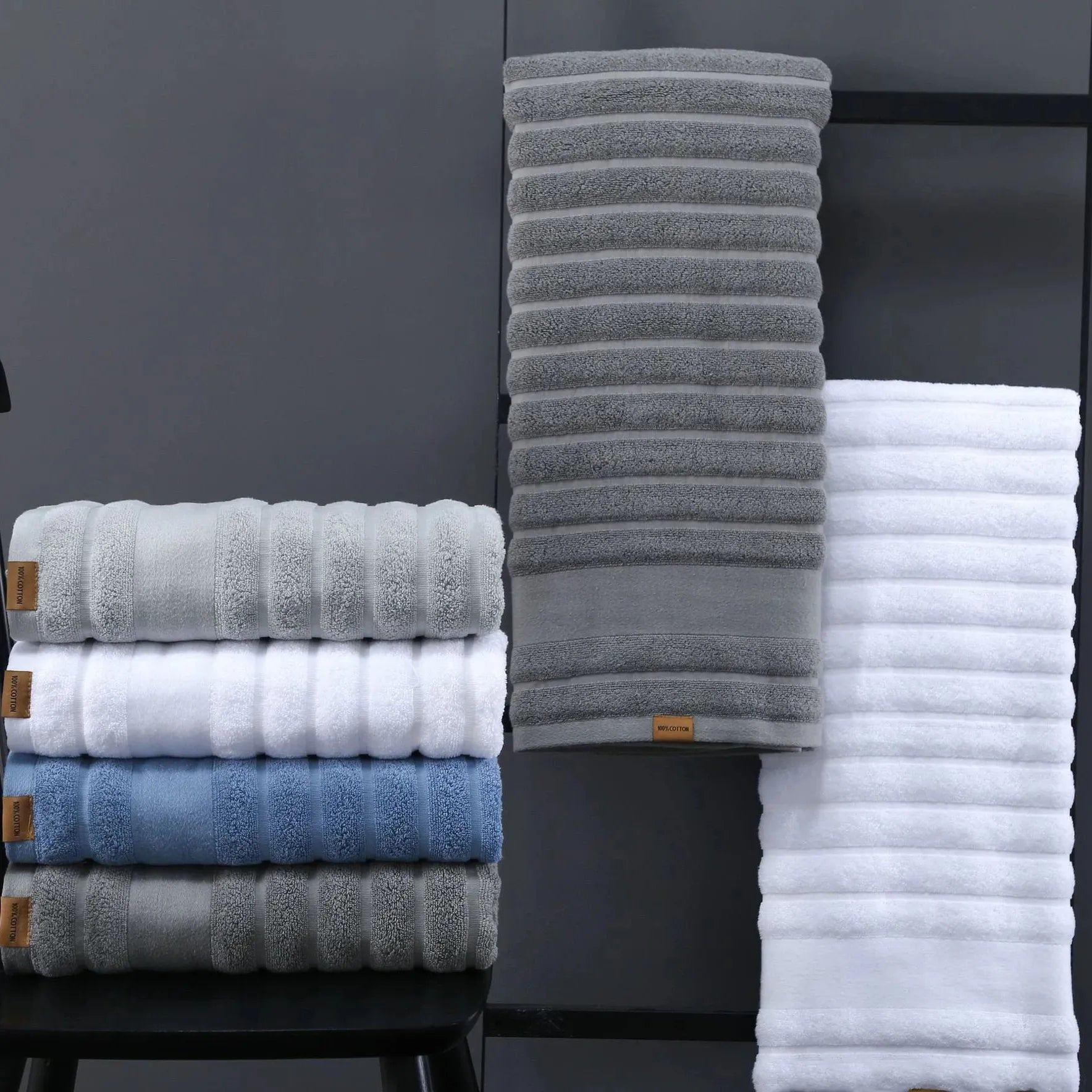 100% Cotton Shower Towels Bath Towel for Adults High Absorbent Home Hotel Pure Thick Towels Bathroom Bath Towel White