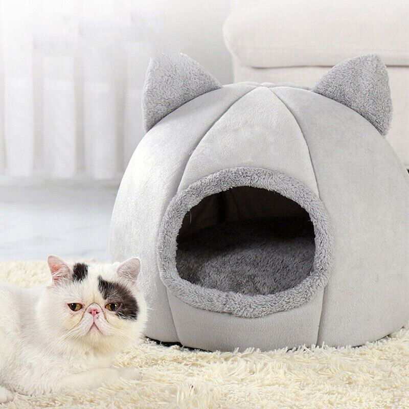 Pet Tent Cave Bed for Cats Small Dogs Self-Warming Cat Tent Bed Cat Hut Comfortable Pet Sleeping Bed - Jointcorp