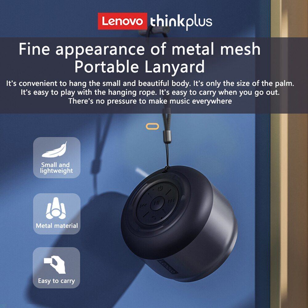 Lenovo Original K30 Bluetooth Speaker Portable Mini Outdoor Wireless Speakers Music Surround Loudspeaker HD Voice Shocking Bass