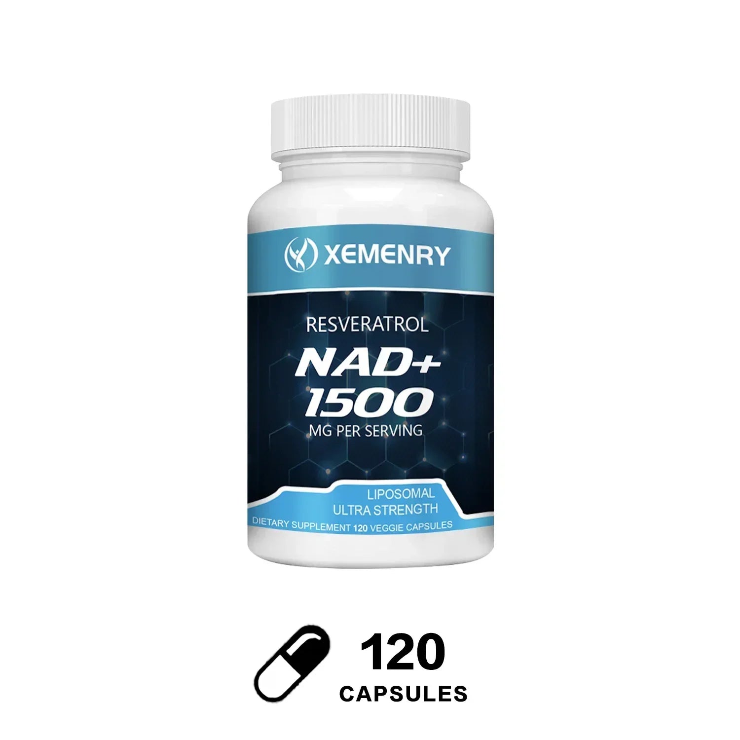 NAD Supplement, 1500mg - Liposomal NAD+ Supplement with Resveratrol, Stamina & Healthy Aging - Strength Capsules