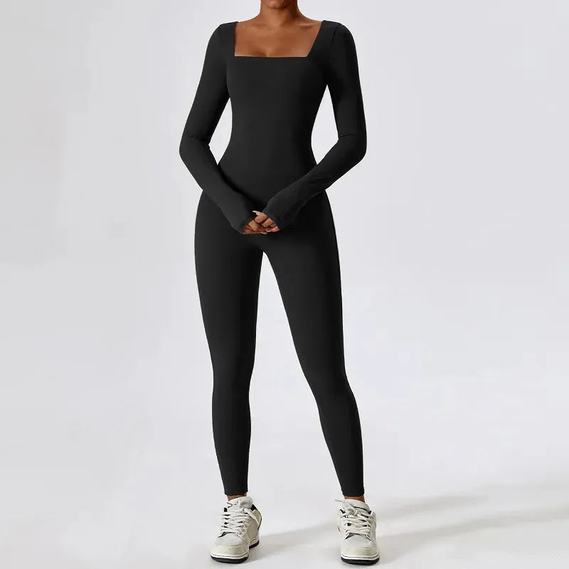 Yoga Wear Women's Sportswear Activewear Seamless Long Sleeve Yoga Wear Gym Jumpsuit Fitness Workout Wear Jumpsuit Women