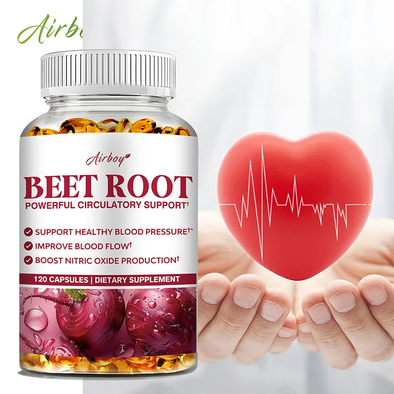 Beet Root Capsules - Blood Pressure Support, Heart Health, Improves Circulation, Blood Flow
