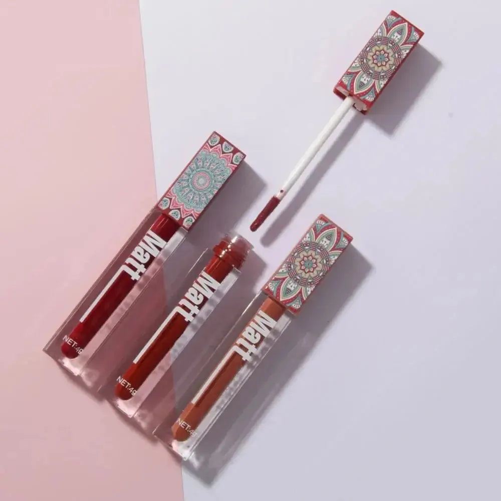 Waterproof Matte Nude Lip Gloss Brown Nude Pigment Dark Red Long Lasting Velvet Liquid Lipstick Women Makeup Lip Glaze