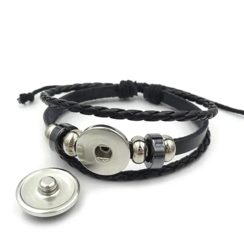 Palestine Flag Time Leather Bracelets Men'S And Women'S Retro Multi-Layered Woven Beaded Bracelet Jewelry Fashion Accessories