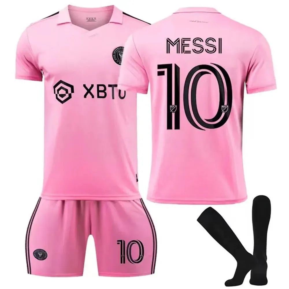 MIA MI Messi Camiseta No10 Football Jersey Boy Kid T-Shirt Set Adult Sportswear Girl Sportsuit Protective Clothing Cosplay Kit