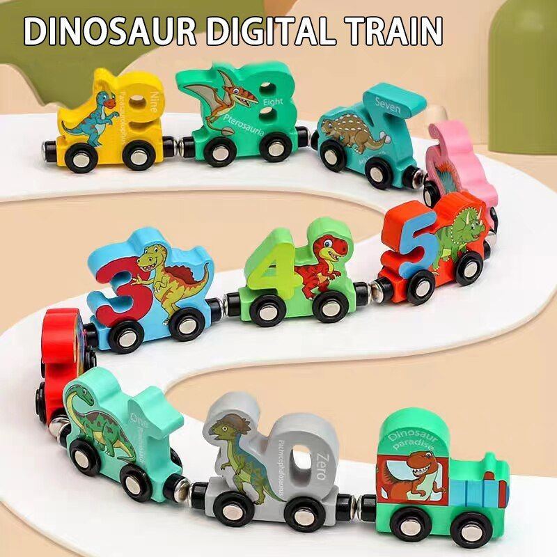Magnetic Small Train Digital Building Blocks 11PCS Multi-Function Toys Children's Educational Intelligence Brain Assembly Toy
