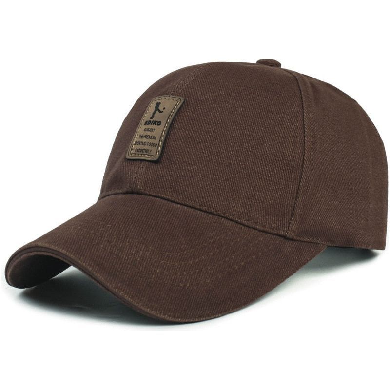 Men Structured Baseball Cap Solid Cotton Adjustable Snapback Sunhat Outdoor Sports - Jointcorp