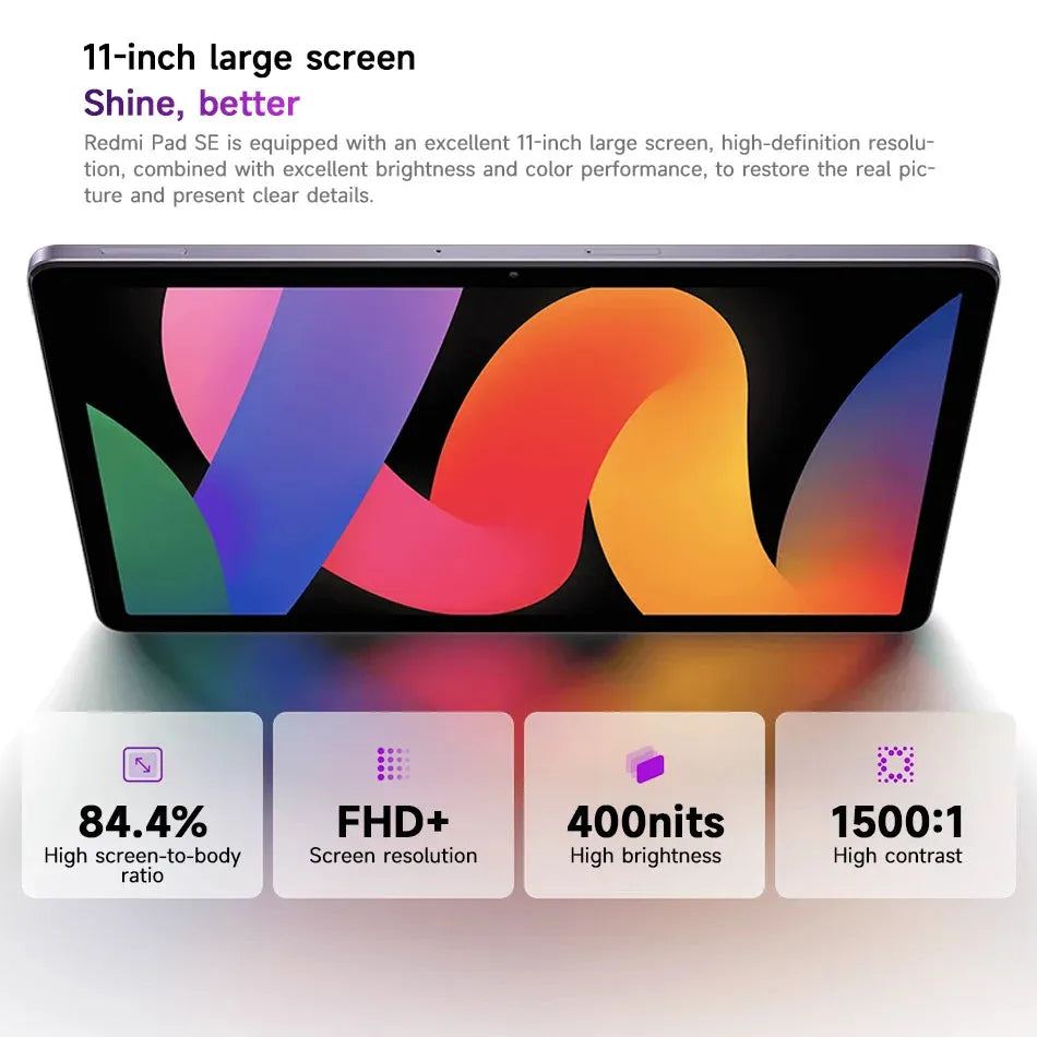 Original Xiaomi Redmi Pad SE 6GB / 8GB 128GB ROM Snapdragon 680 90HZ 11" Screen 8000mAh MIUI 14 Global Firmware Tablet MiPad