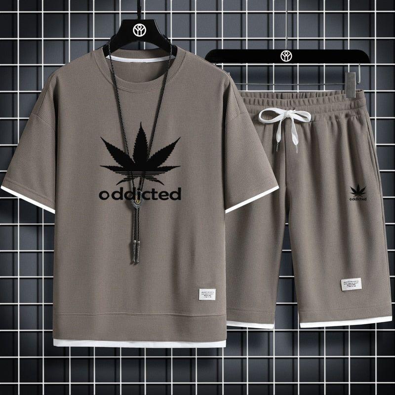 Men's Sportswear Linen Fabric T-shirt and Shorts Two Piece Set - Jointcorp