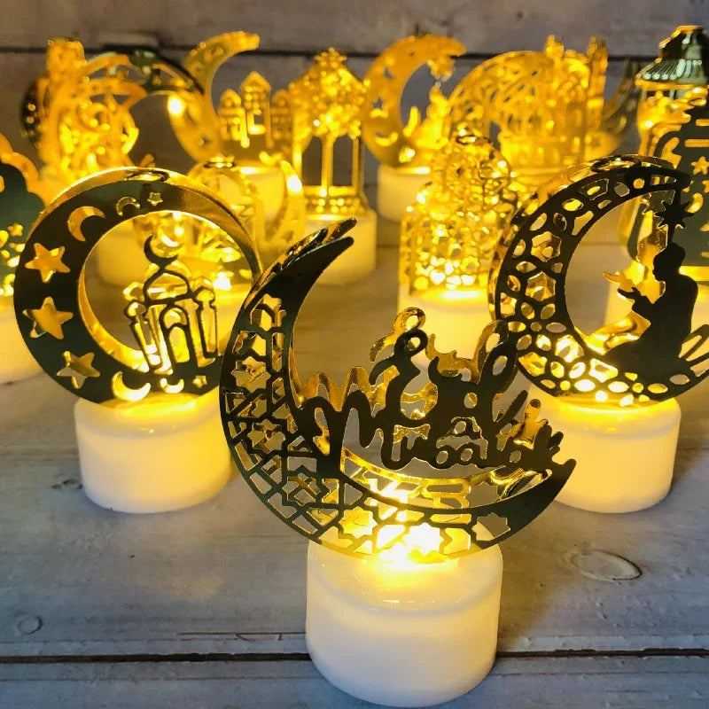Eid Mubarak LED Candle Small Light Ramadan Kareem Decoration Home Islamic Muslim Festival Party Decoration Eid Al-Fitr Supplies