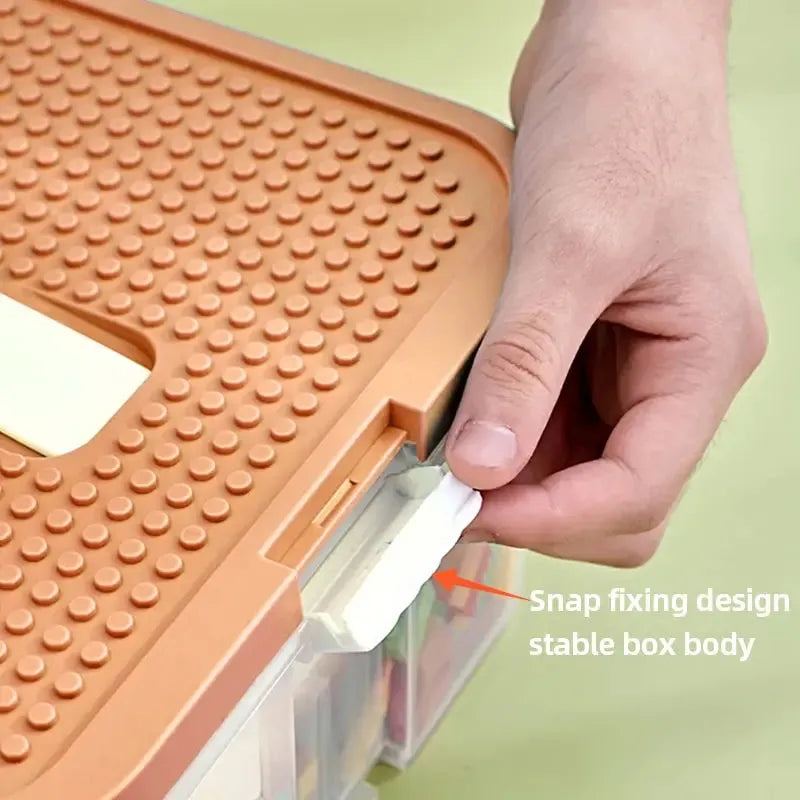 Building Blocks Toys Storage Box for Lids Brick Shaped Plastic Kids Bin Child Toy Containers Sundries Stackable Organizer