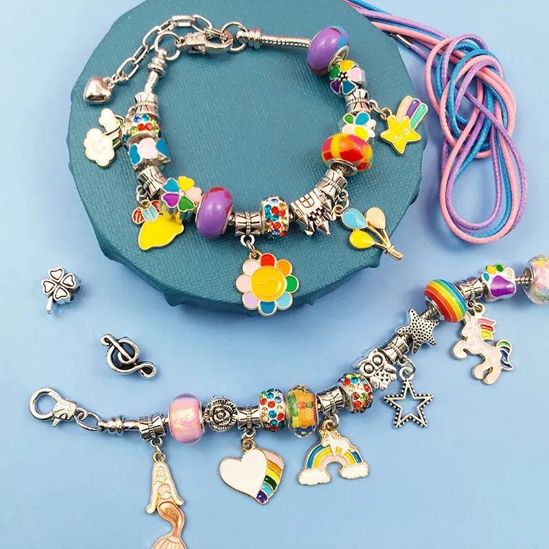 Charm Bracelet Making Kit for Girls,Gift Box 66 Pcs of Jewelry Making Kit