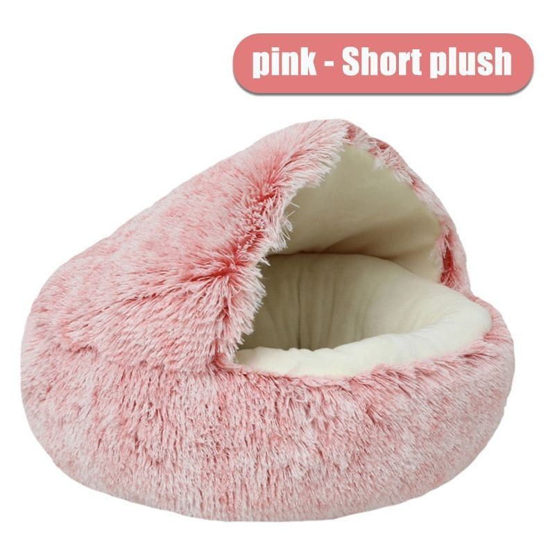 New Pet Bed Winter Soft And Comfortable Warm Shell Semi-enclosed Cat Mattress Cute Pet Cat Bed Kennel Dog Sleep Protector - Jointcorp