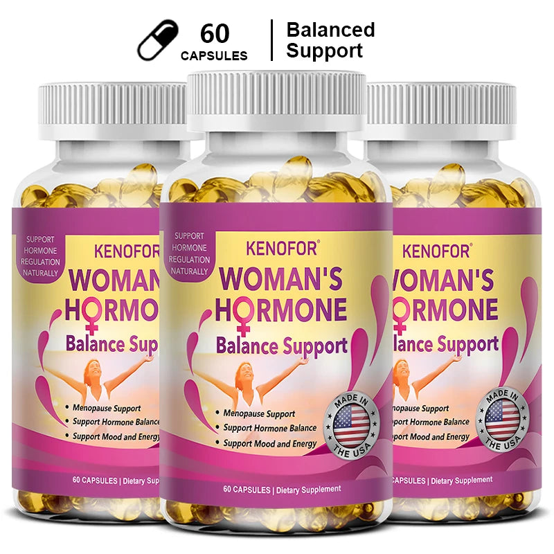 Kenofor Women's Menopause Supplement - For Night Sweats, Hot Flashes, and Mood Support - 120 Capsules, Non-GMO