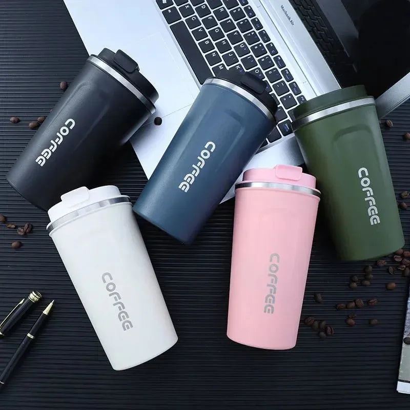 Thermo Cafe Car Thermos Mug for Tea Water Bottle Coffee Leakproof Travel Thermo Cup Coffee Mug 380ml 510ML Stainless Steel Mug
