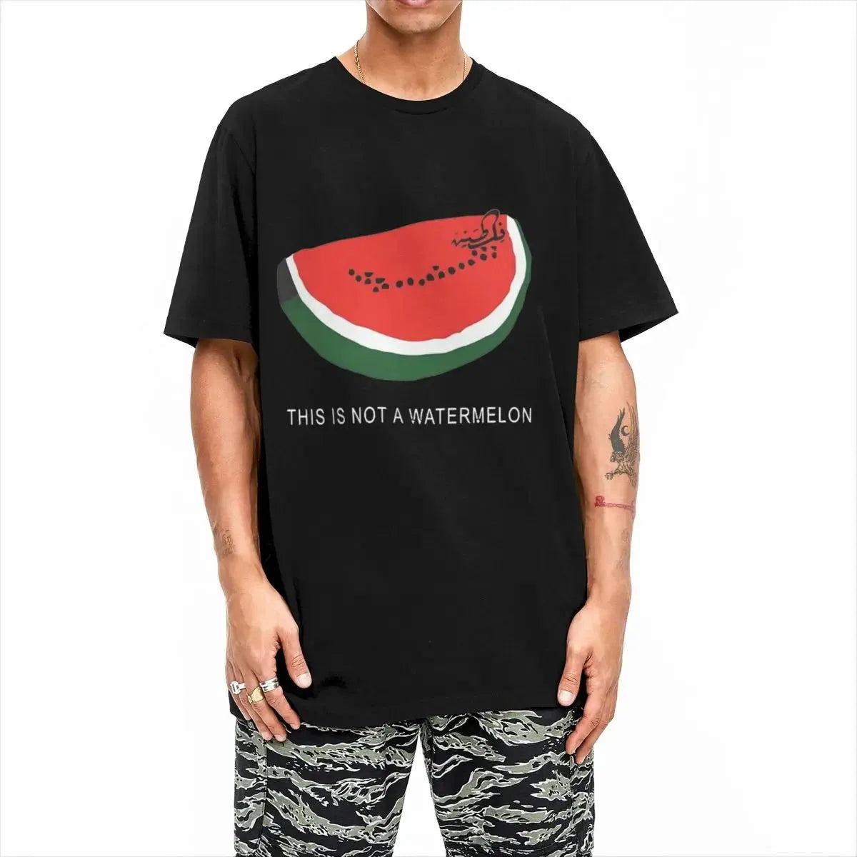 This Is Not A Watermelon Palestine Collection Tshirt Men's Cotton Clothing Priting Round Neck Short Sleeve