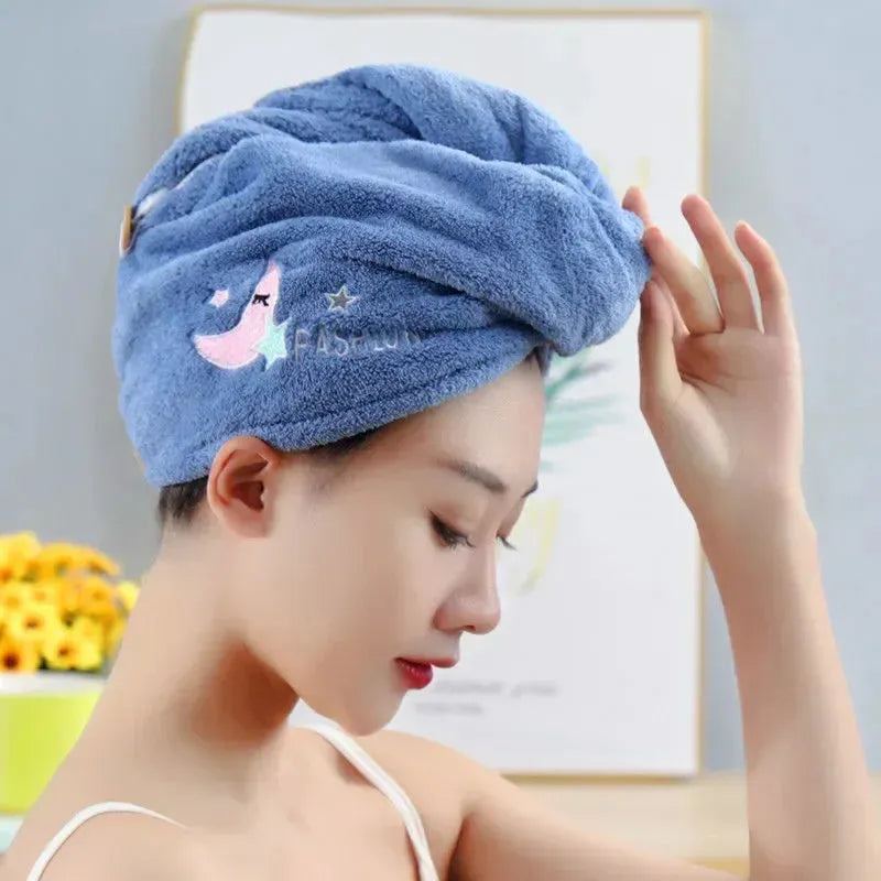 Magic Microfiber Quick Drying Hair Towel Bath Hats for Women Dry Hair Cap Soft for Lady Turban