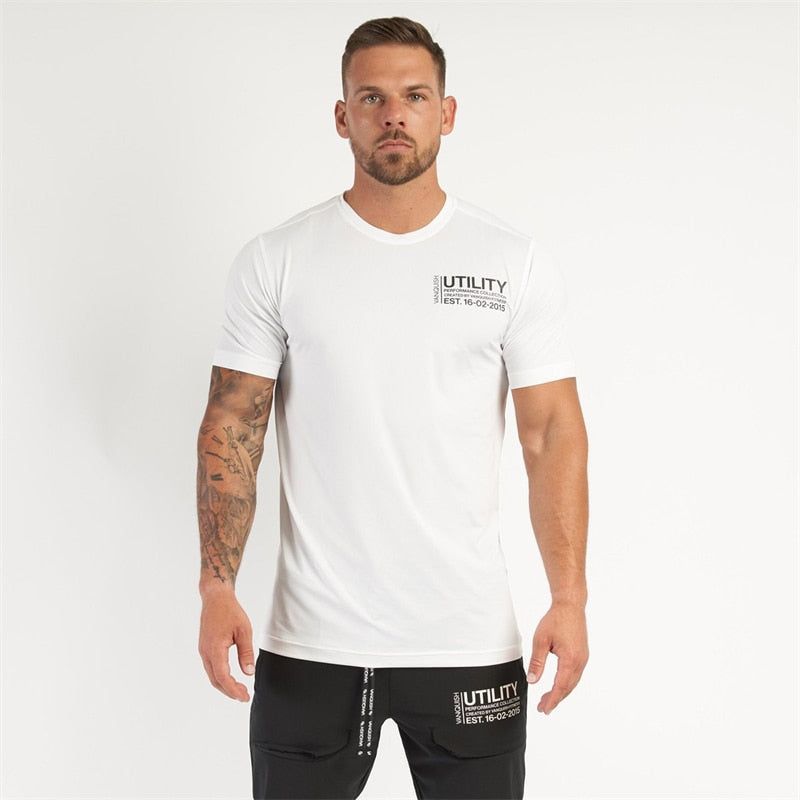 Men's T-shirts Summer Sports Casual Fashion Cotton Round Neck Slim Fit Short Sleeve Jogger Gym - Jointcorp