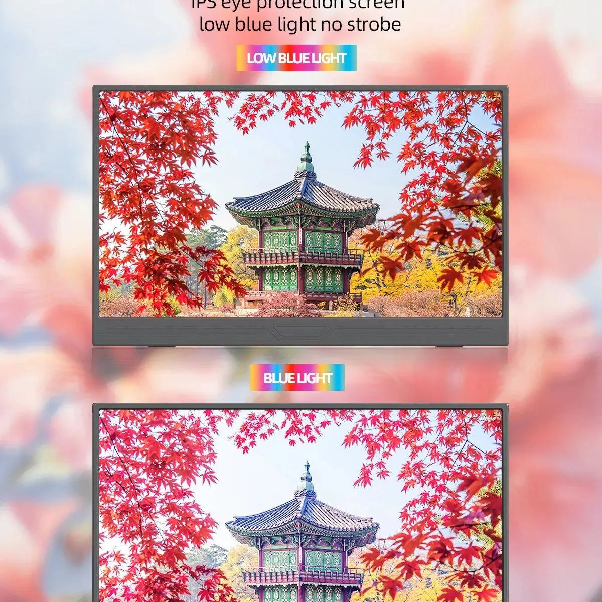 ZSUS 15.6-Inch Portable Monitor Touchscreen 1920*1080 HDR Low Blue Light For XBox PS4/ 5 Switch Loptop Cell Phone PC Extension