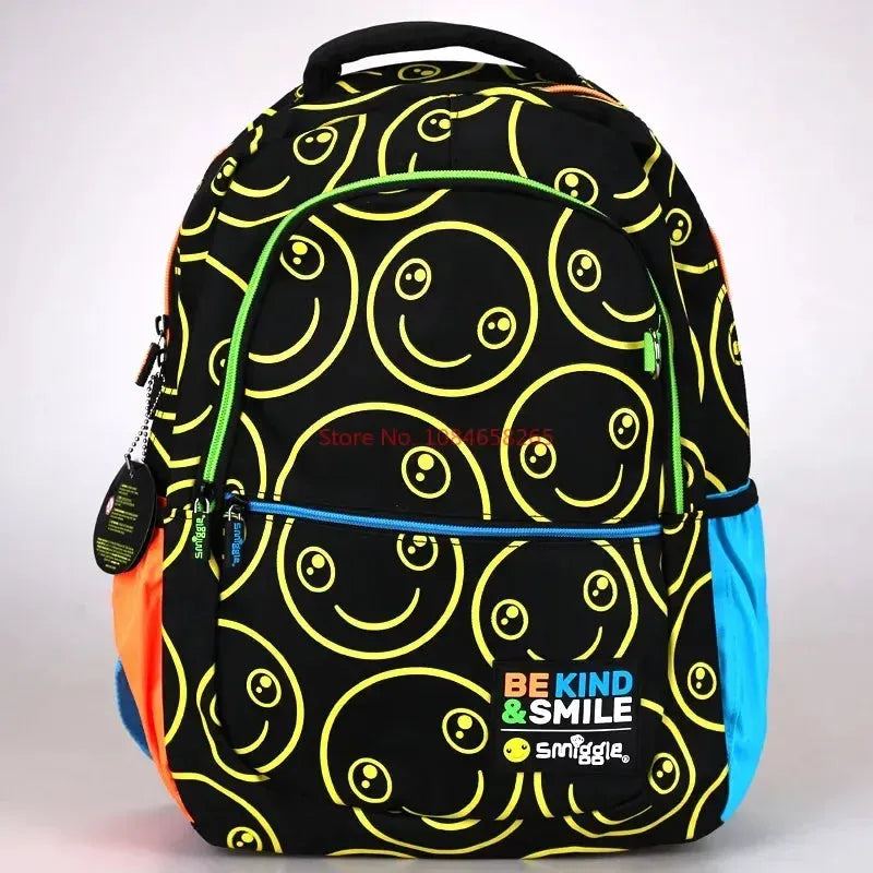 Genuine Australian Smiggle Smiling Face schoolbag Large Capacity Ultra Light Weight Backpack For Students Student Gifts