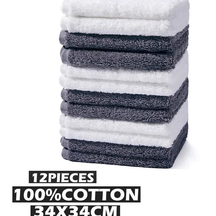 SEMAXE hand towels, kitchen and bathroom face towels, 100% cotton towels, premium soft face towel set, 12 sets