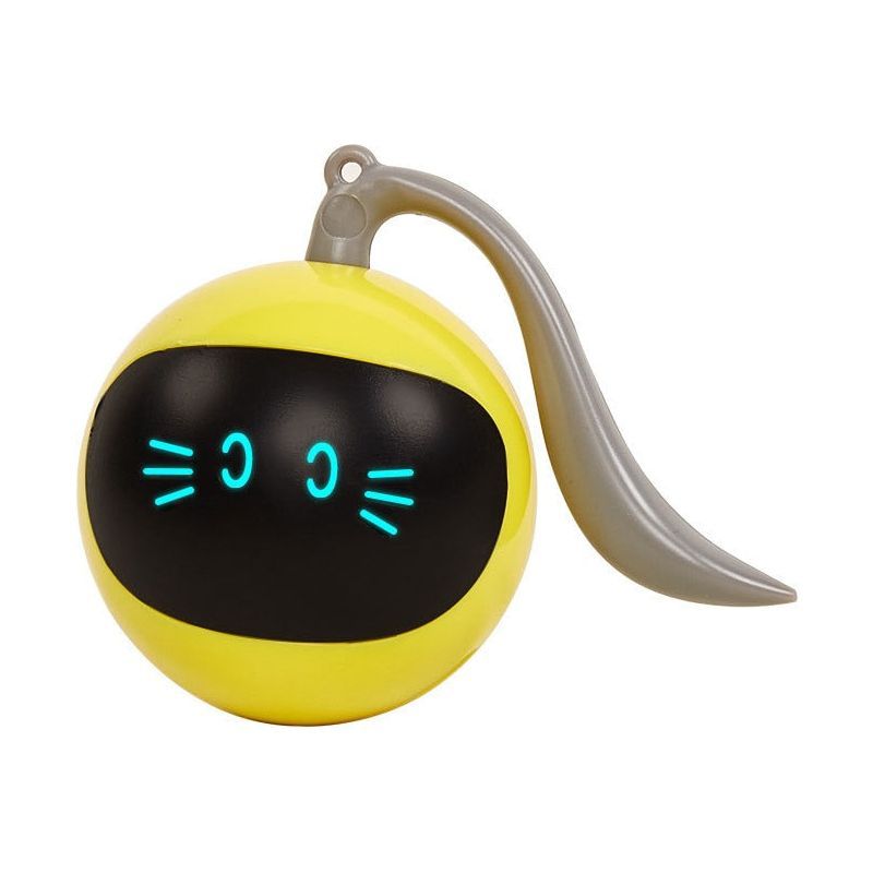 USB Intelligent Interactive Cat Toy Self Rotating Ball Automatic Rotation Ball Feather Toy LED Magic Roller Ball For Cat Dog Kid - Jointcorp