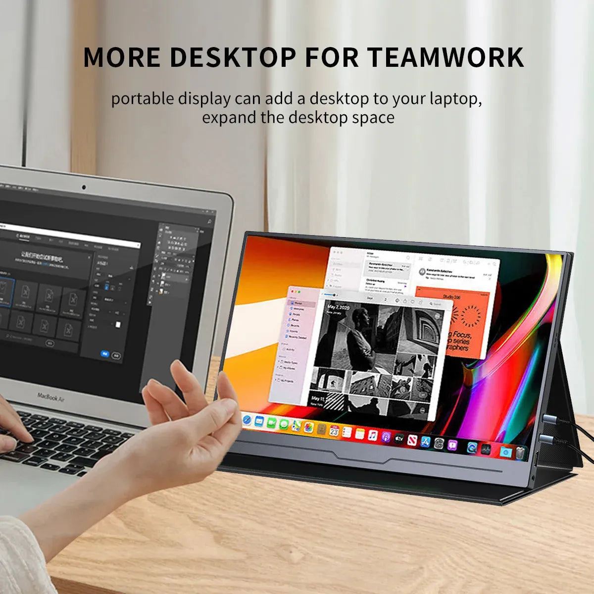 13.3” Portable Monitor 1920x1080 LCD Display External Screen for Laptop PS 4 Switch Xbox Series X Raspberry Pi