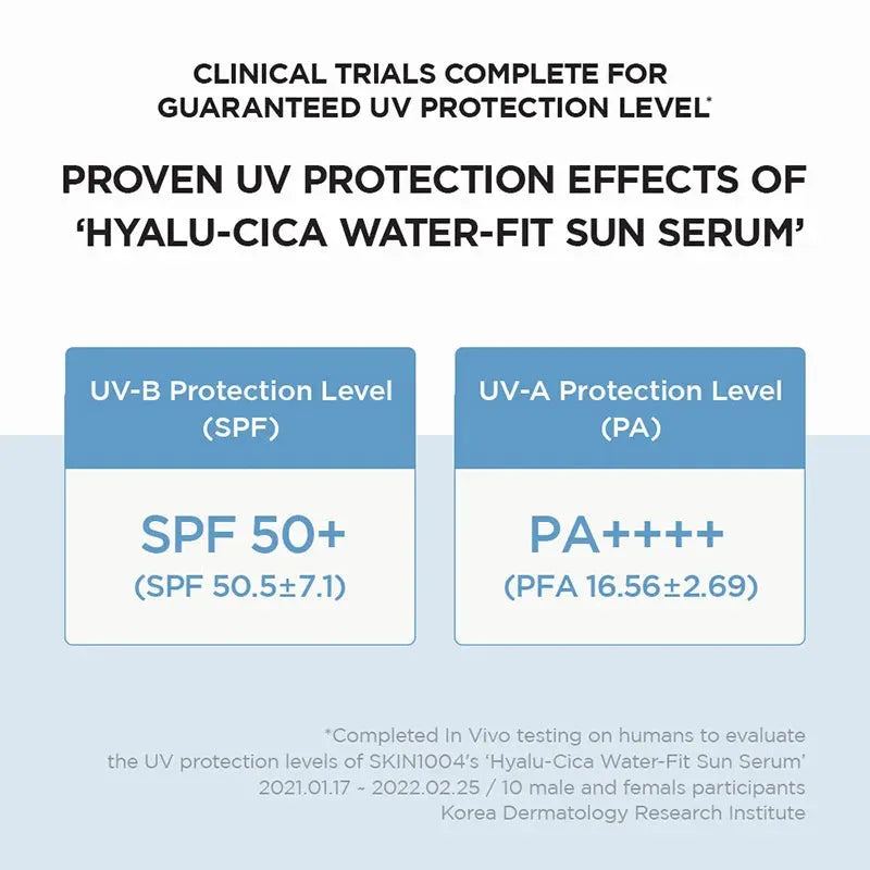 Hyalu-Cica Water-Fit Sun Serum SPF 50+ / SPF 30+ Sunscreen Lotion Water-Resistant Sun Block Lotion Sunscreen Korean Skincare