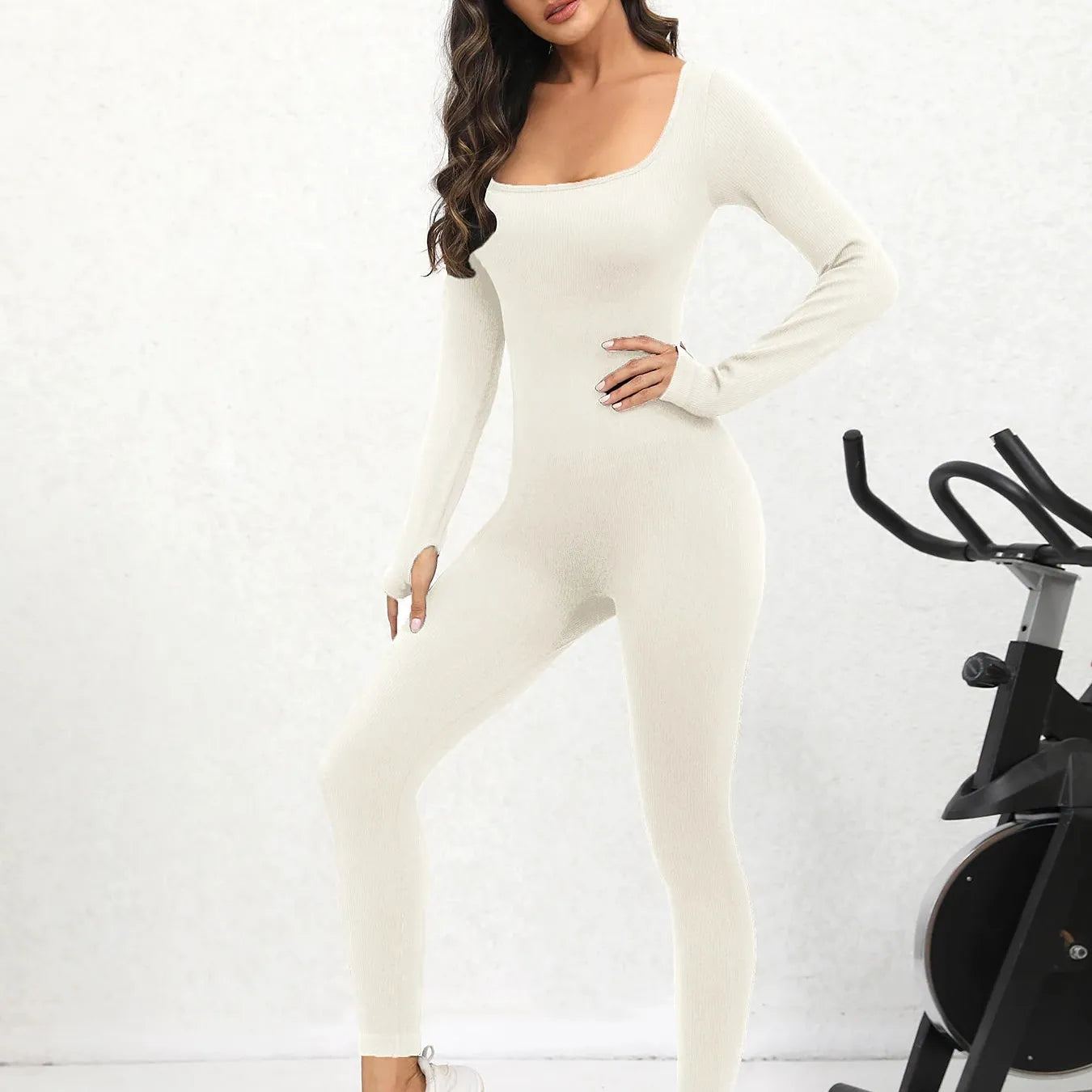 SEAMLESS JUMPSUIT LONG SLEEVE SHAPEWEAR HIP LIFT YOGA JUMPSUIT SPORTS JUMPSUIT BODYSUITS