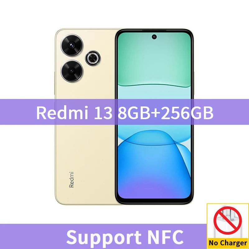 Global Version Xiaomi Redmi 13 Smartphone 108MP Main Camera 5030mAh Battery MTK Helio G91-Ultra 6.79“ Display 33W Fast Charging