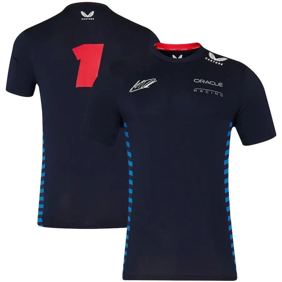 2024 New F1 T-shirt Summer Hot Selling Red Animal T-shirt Outdoor Sports Quick Drying Cycling Clothes Bull Racing Team Men's Top