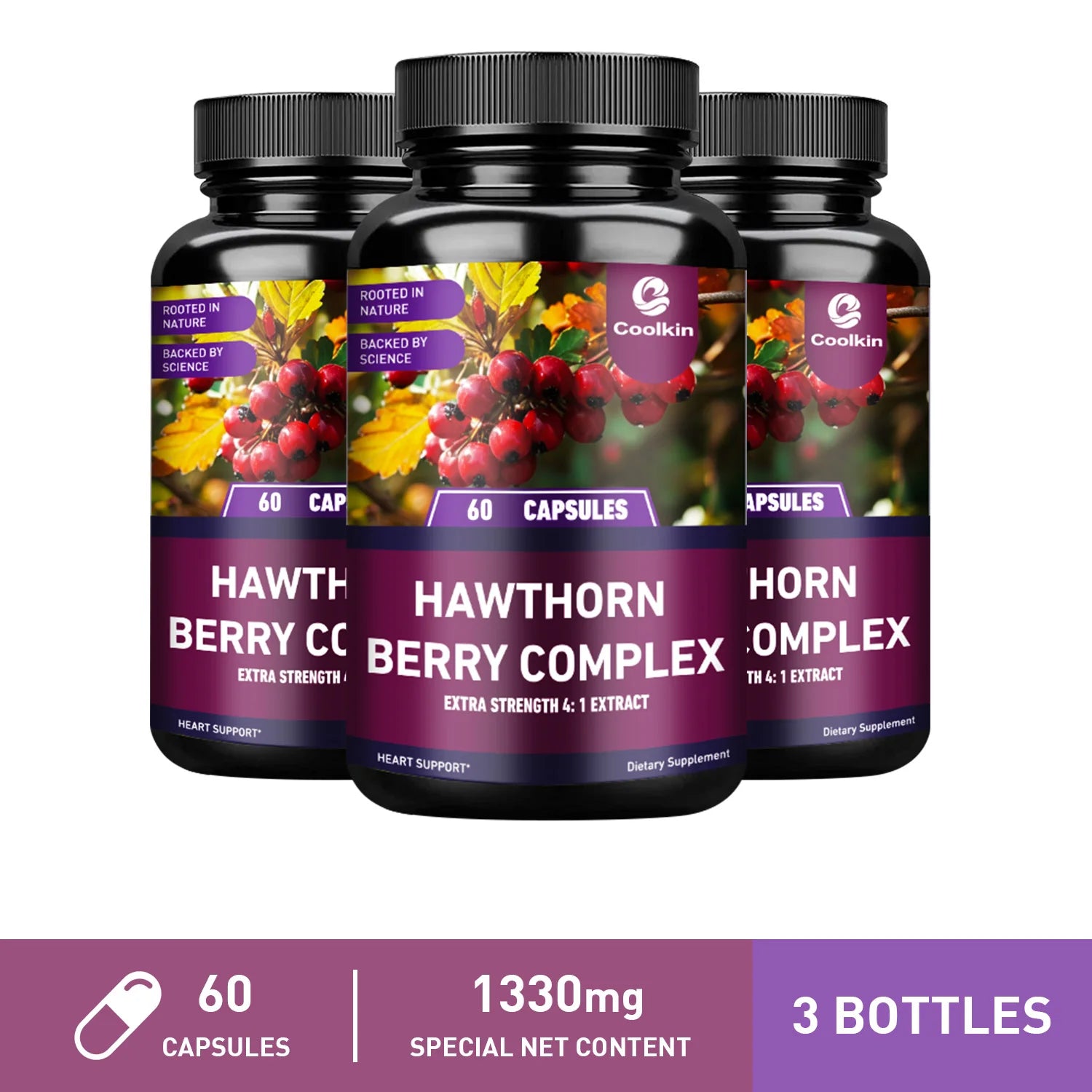 Hawthorn Extract - Promotes Healthy Blood Circulation, Maintains Normal Blood Pressure Levels, Non-GMO