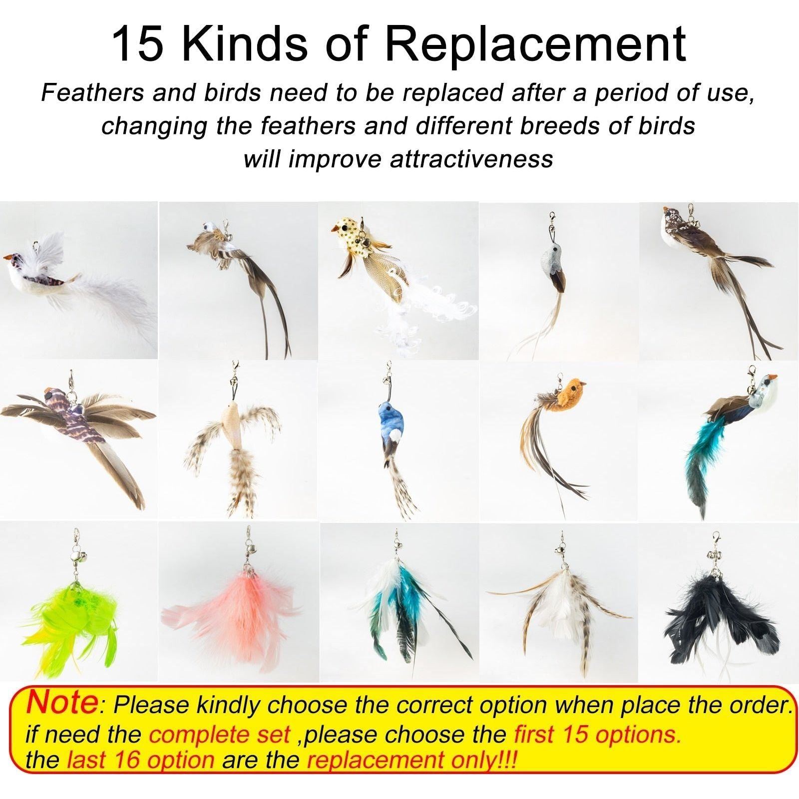 Handfree Bird/Feather Cat Wand with Bell Powerful Suction Cup Interactive Toys for Cats Kitten Hunting Exercise Pet Products