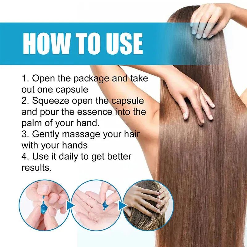 EELHOE Hair Styling Serum for Frizzy & Dry Hair - Anti Frizz Conditioner with Vitamins A, C, E & B5-30 Capsules/Set