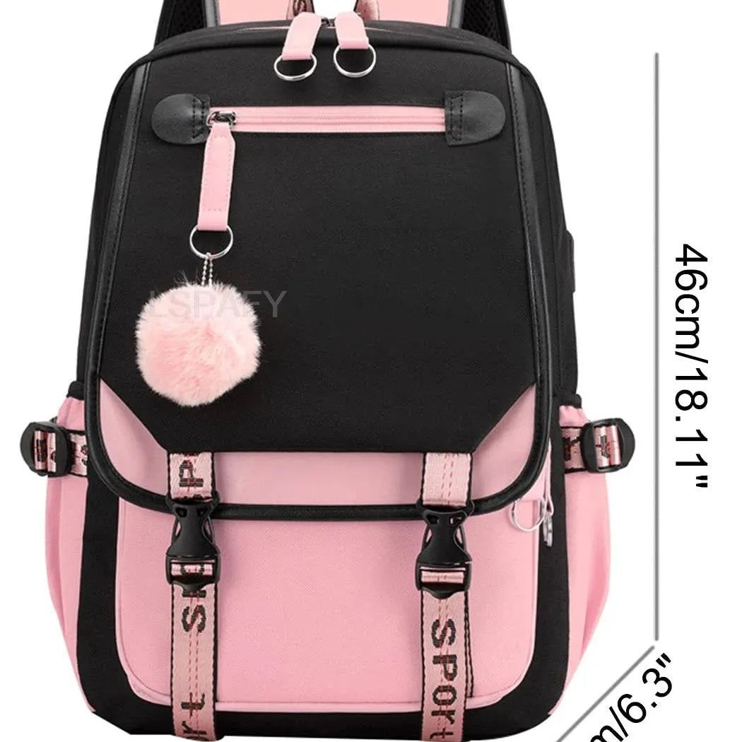 USB Charging ROBLOX Backpack Multi Pockets New ROBLOX Schoolbag Girls Kawaii Backpack Women Harajuku Mochila for Teenage Girls