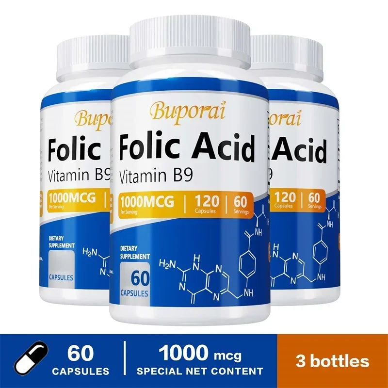 Folic Acid Supplement - Heart Health, Nervous System Health, Prenatal Support