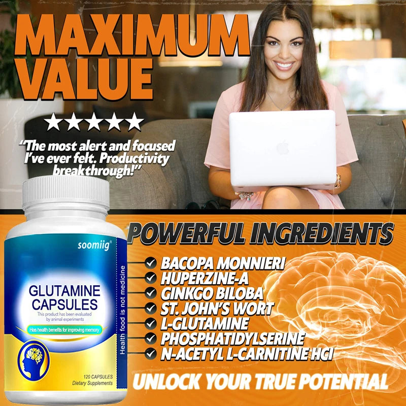 IQ Brain Booster Pills Improve Memory Boost Concentration Advanced Nootropic Neuroenergy Brain Development Capsule Supplement