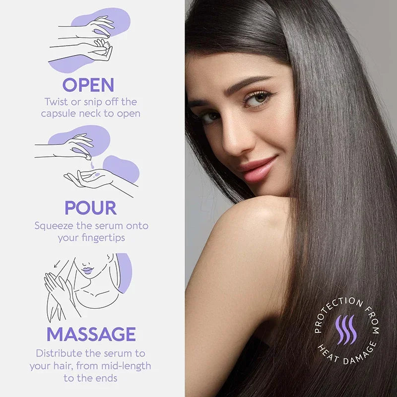 Hair keratin oil vitamin capsules Repair Curly Hair Damage Essential Oil Anti Hair Loss Essence Silky Deep Moisturizing Hair New