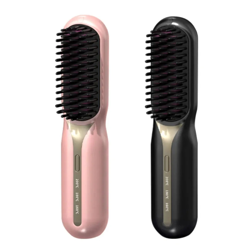 Cordless Hair Straightener Hot Heating Comb Professional Electric Brush for Hair Smoothing Iron Negative Ion Nourish Hair Care